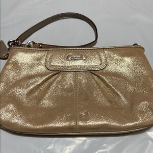 Coach Metallic Gold Wristlet Clutch